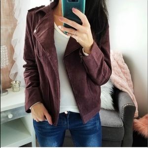 Plum Moto Corduroy Jacket